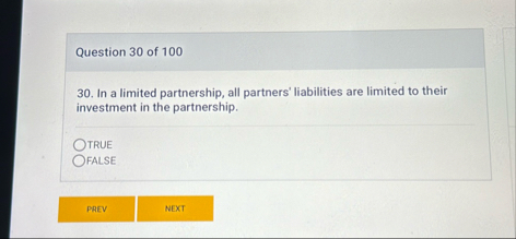 Question 3 0 of 1 0 0 3 0 . In a limited