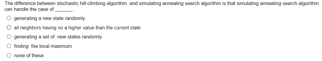 The difference between stochastic hill - climbing