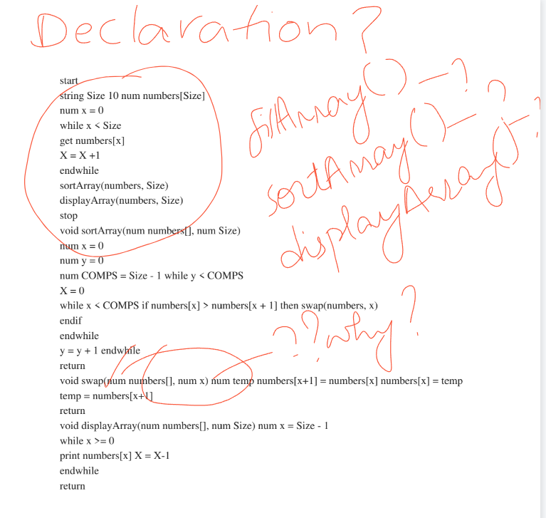 Explain what i did wrong with my pseduocode, and