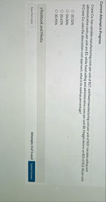 Current Attempt in Progress Crane Co . has