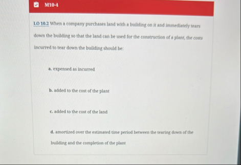 M 1 0 - 4 LO 1 0 . 2 When a company purchases