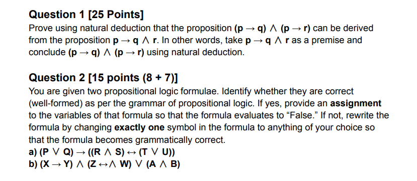 Question 1 [ 2 5 Points ] Prove using natural