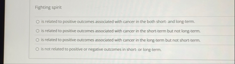 Fighting spirit is related to positive outcomes