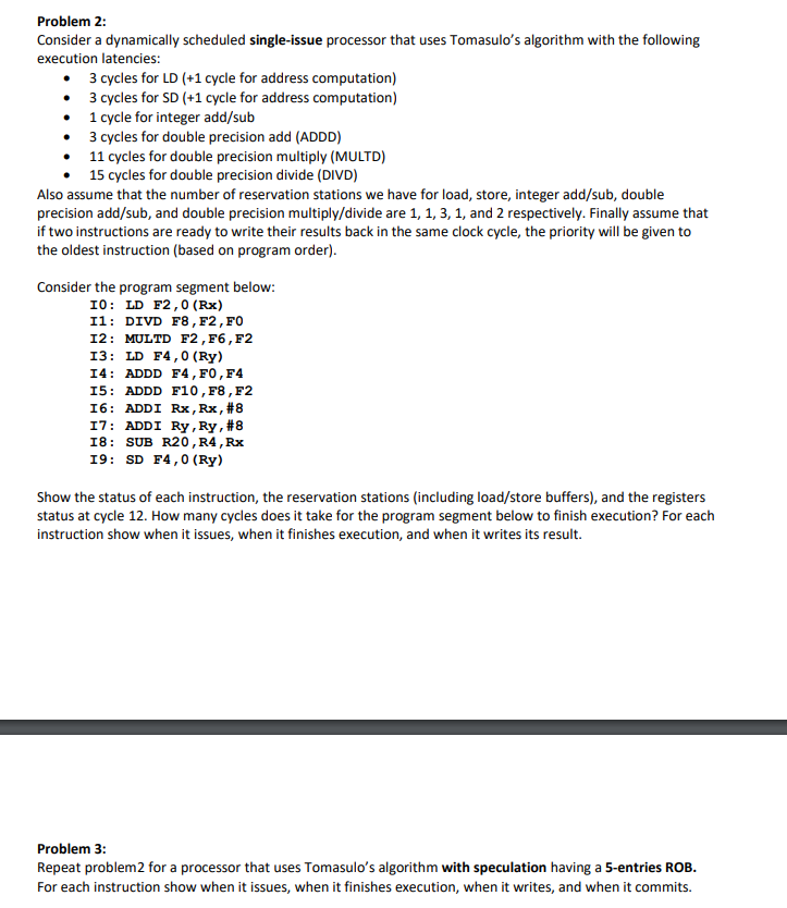 solve problem 3 Only Problem 2 : Consider a