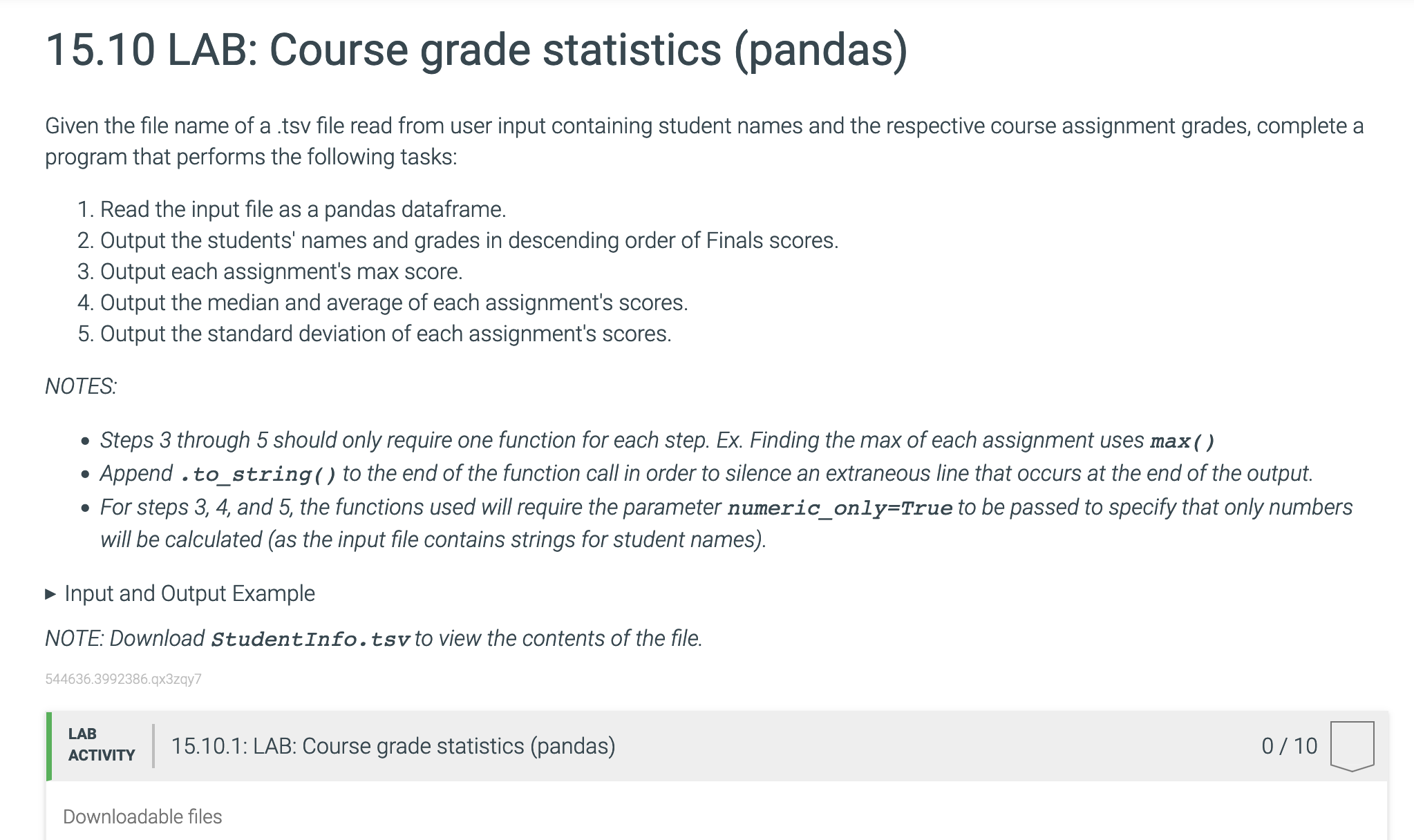 Code in Python Please Input and Output ExampleEx: