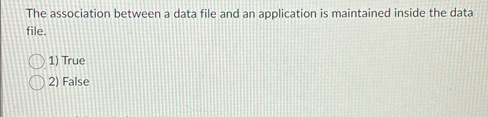 The association between a data file and an