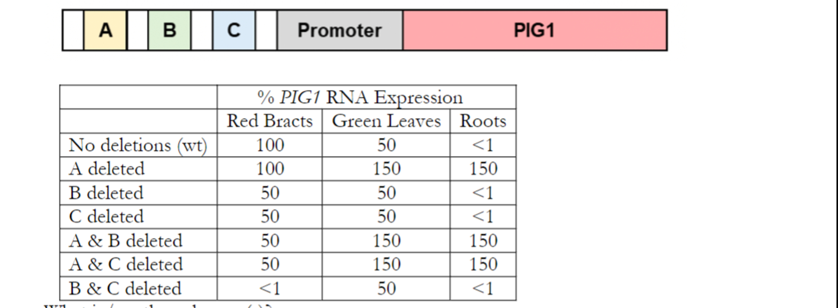 When only element A is deleted, the expression in