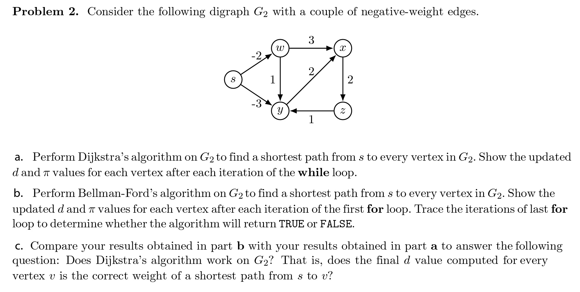 Problem 2 . Consider the following digraph G 2