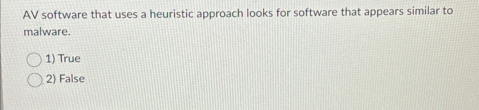 AV software that uses a heuristic approach looks