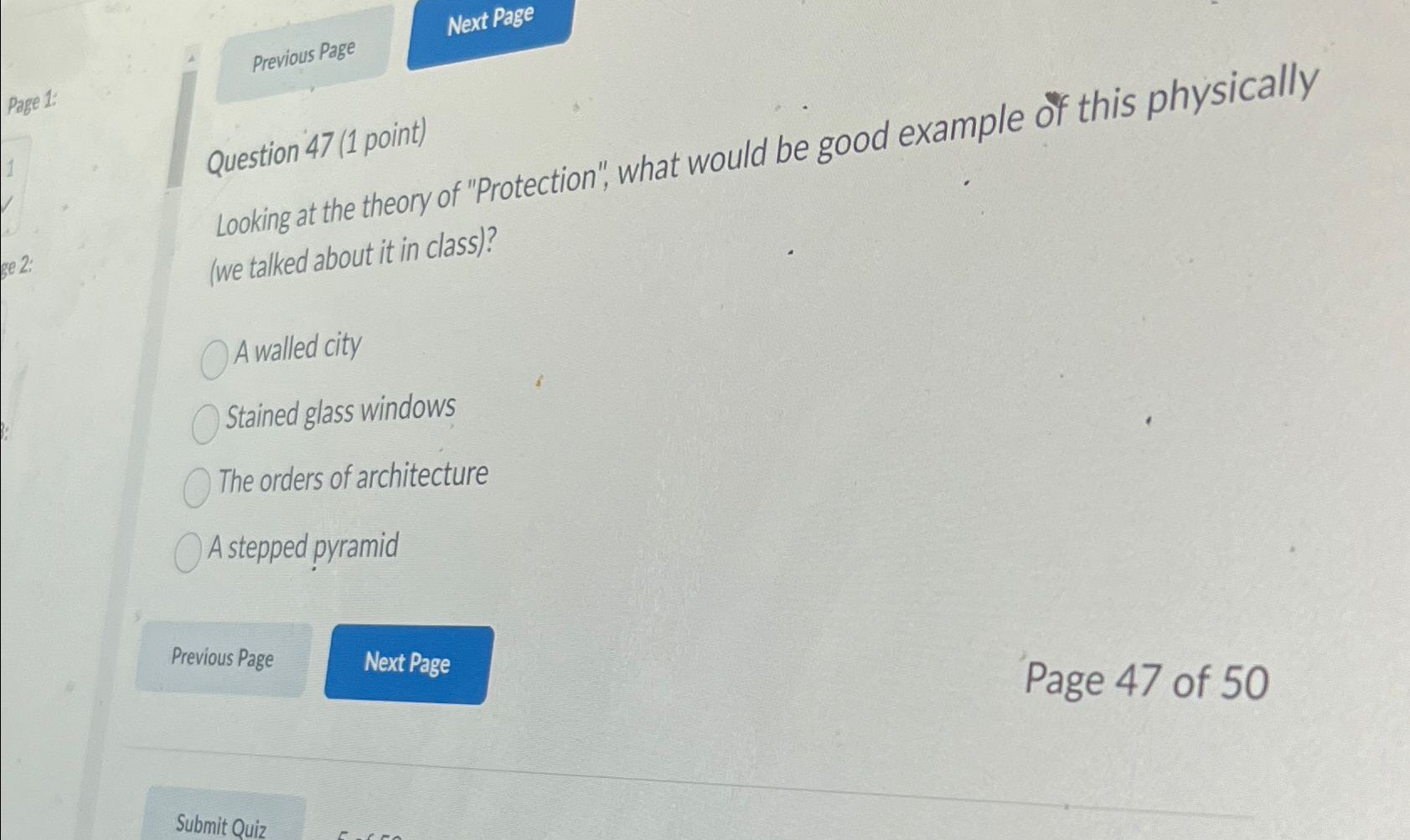 Question 4 7 ( 1 point ) Looking at the theory of