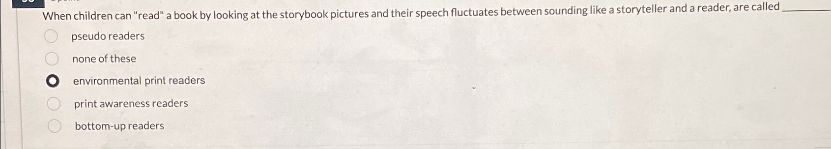 When children can "read" a book by looking at the