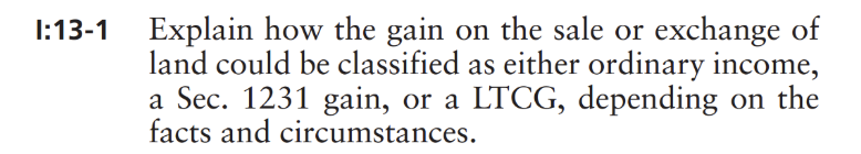 I: 1 3 - 1 Explain how the gain on the sale or