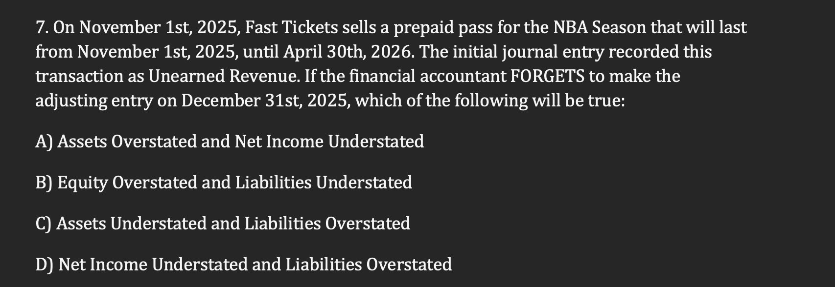 7 . On November 1 st , 2 0 2 5 , Fast Tickets