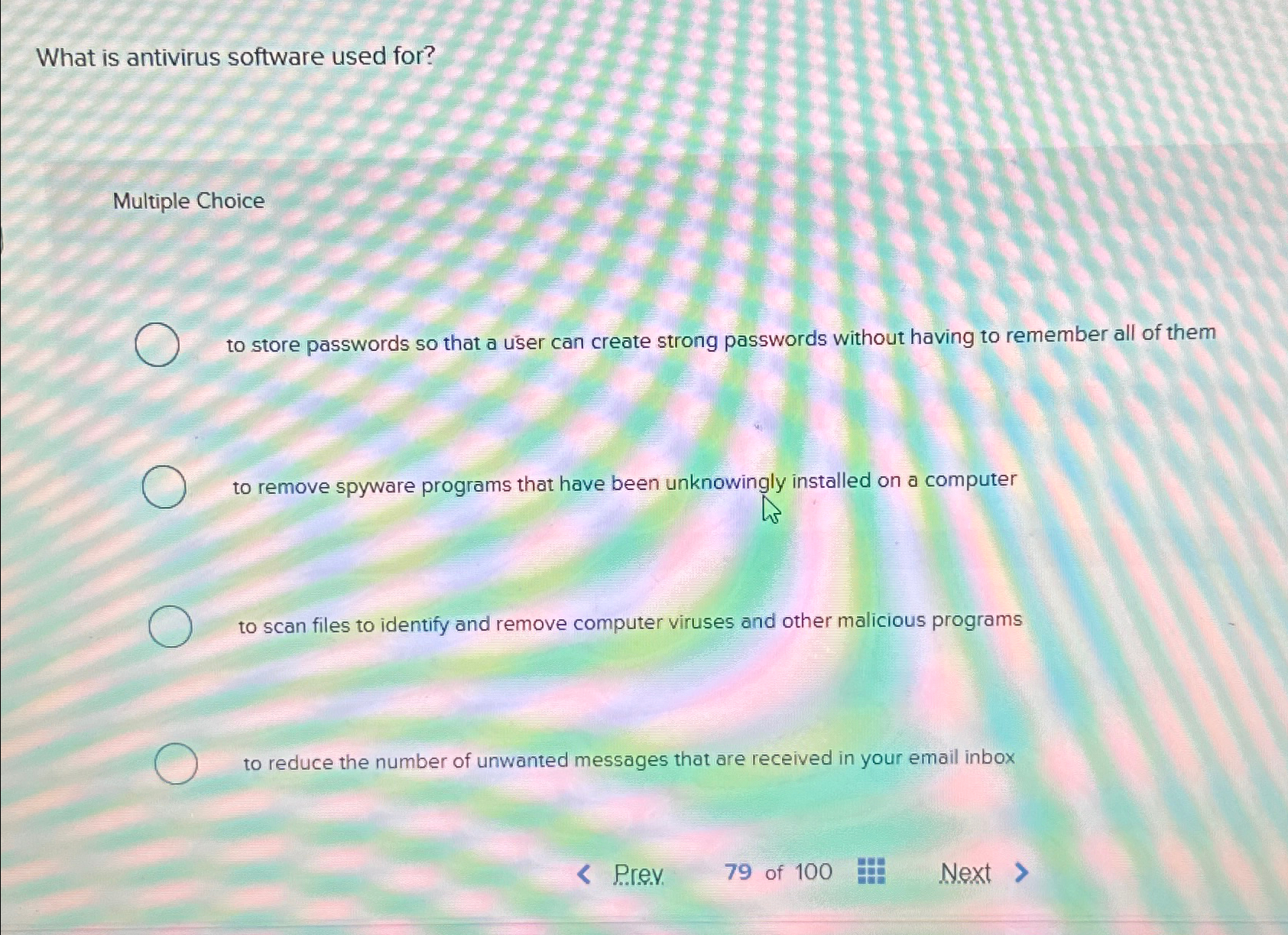 What is antivirus software used for? Multiple