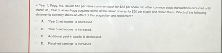 In Year 1 , Foge. Inc. issued $ 1 9 par value
