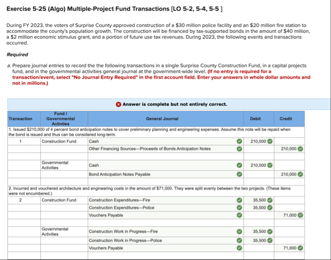 Entered into a construction contract for $ 5 0