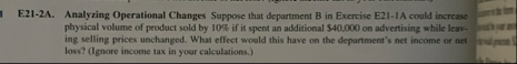 E 2 1 - 2 A . Analyzing Operational Changes