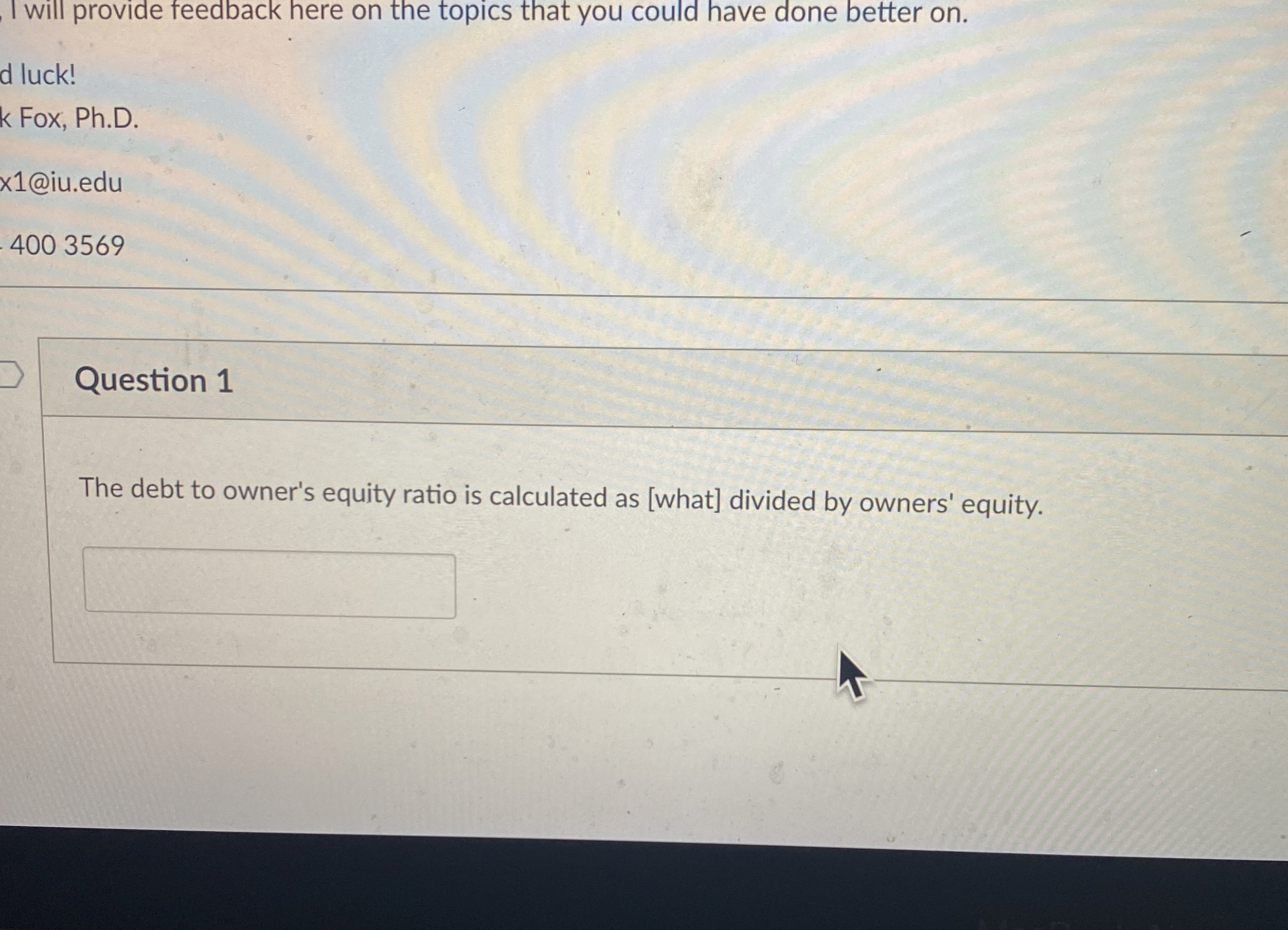 I will provide feedback here on the topics that