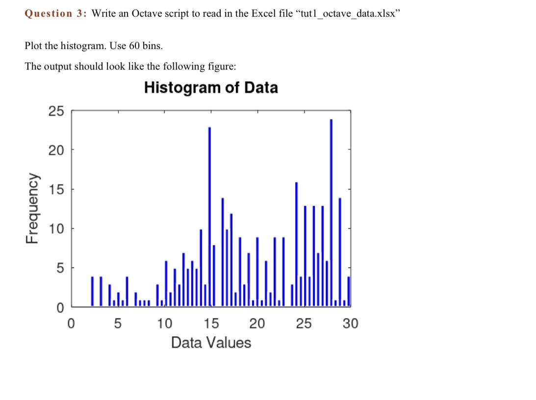 Question 3 : Write an Octave script to read in
