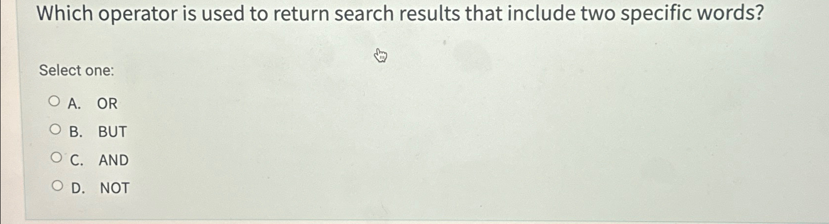 Which operator is used to return search results