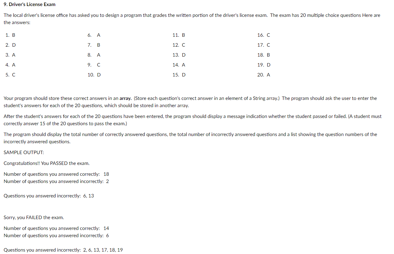 Pseudocode and Python code please Driver's