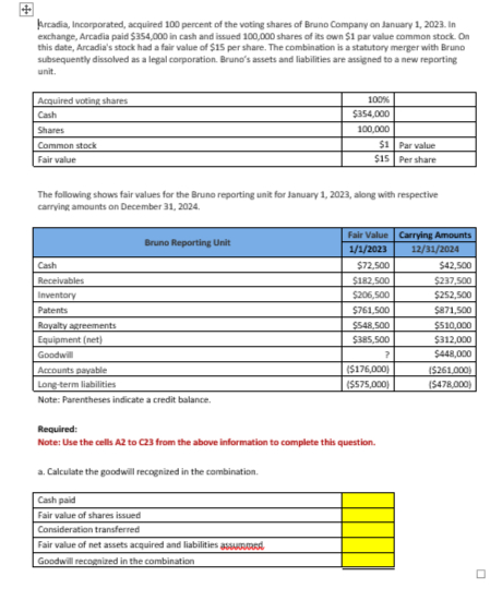 3 . 3 Please include all formulas ! ! ! Arcadia,