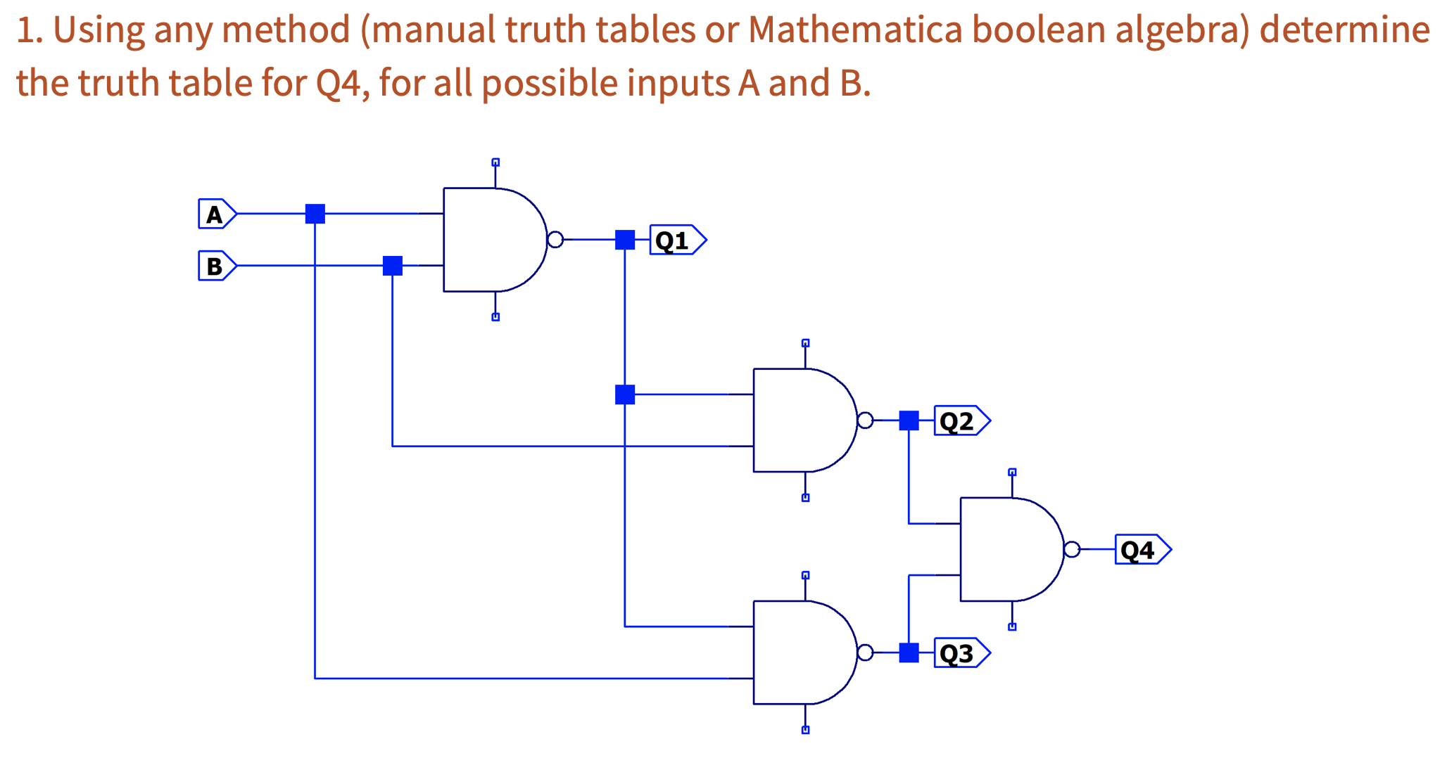 Using any method ( manual truth tables or