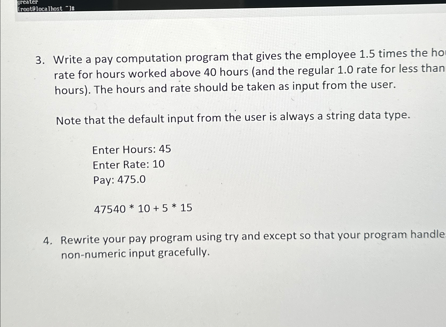 Write a pay computation program that gives the