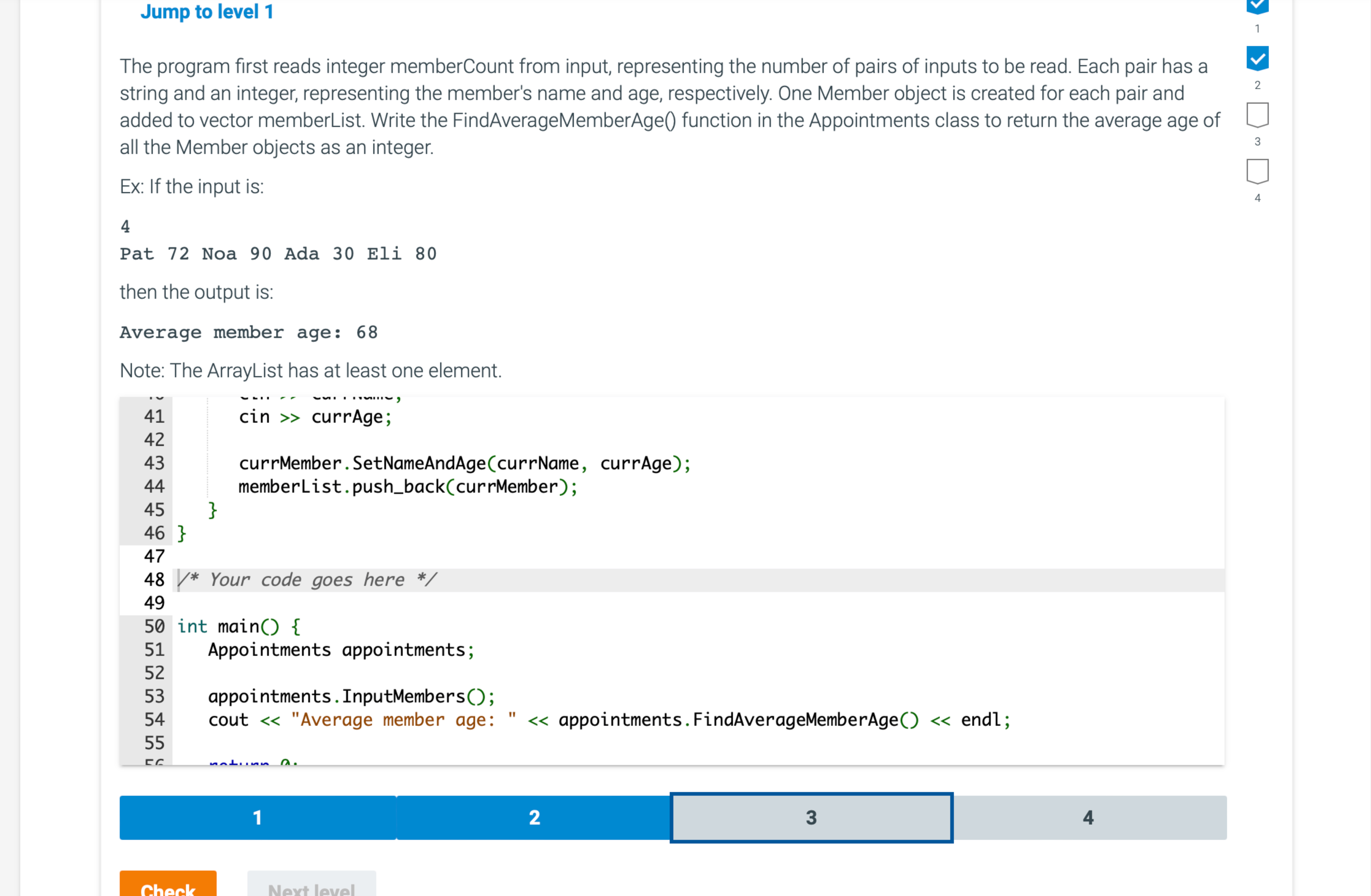 In C + + PLEASE The program first reads integer