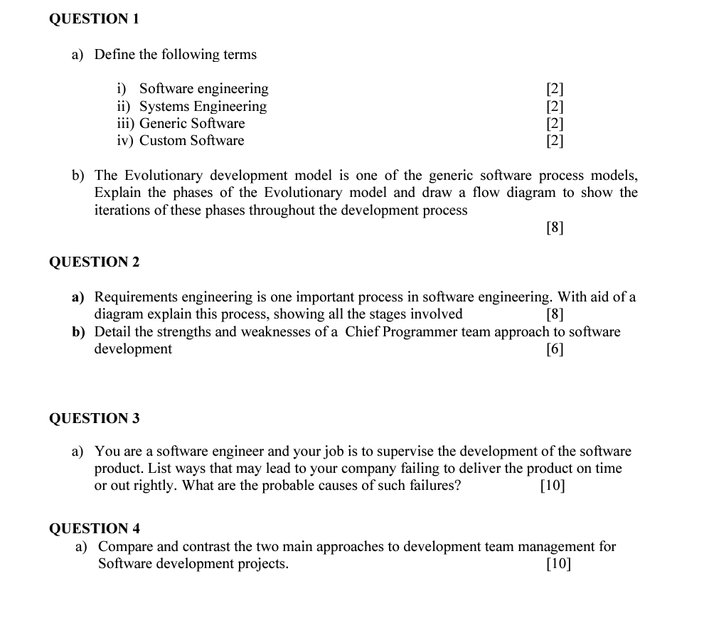 QUESTION 1 a ) Define the following terms i )