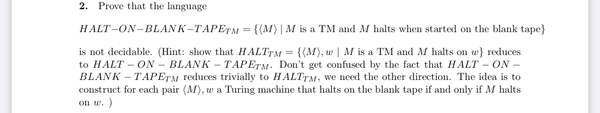 Prove that the language is a TM and M halts when