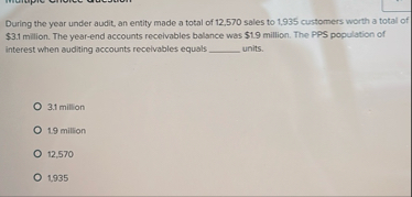 During the year under audit, an entity made a