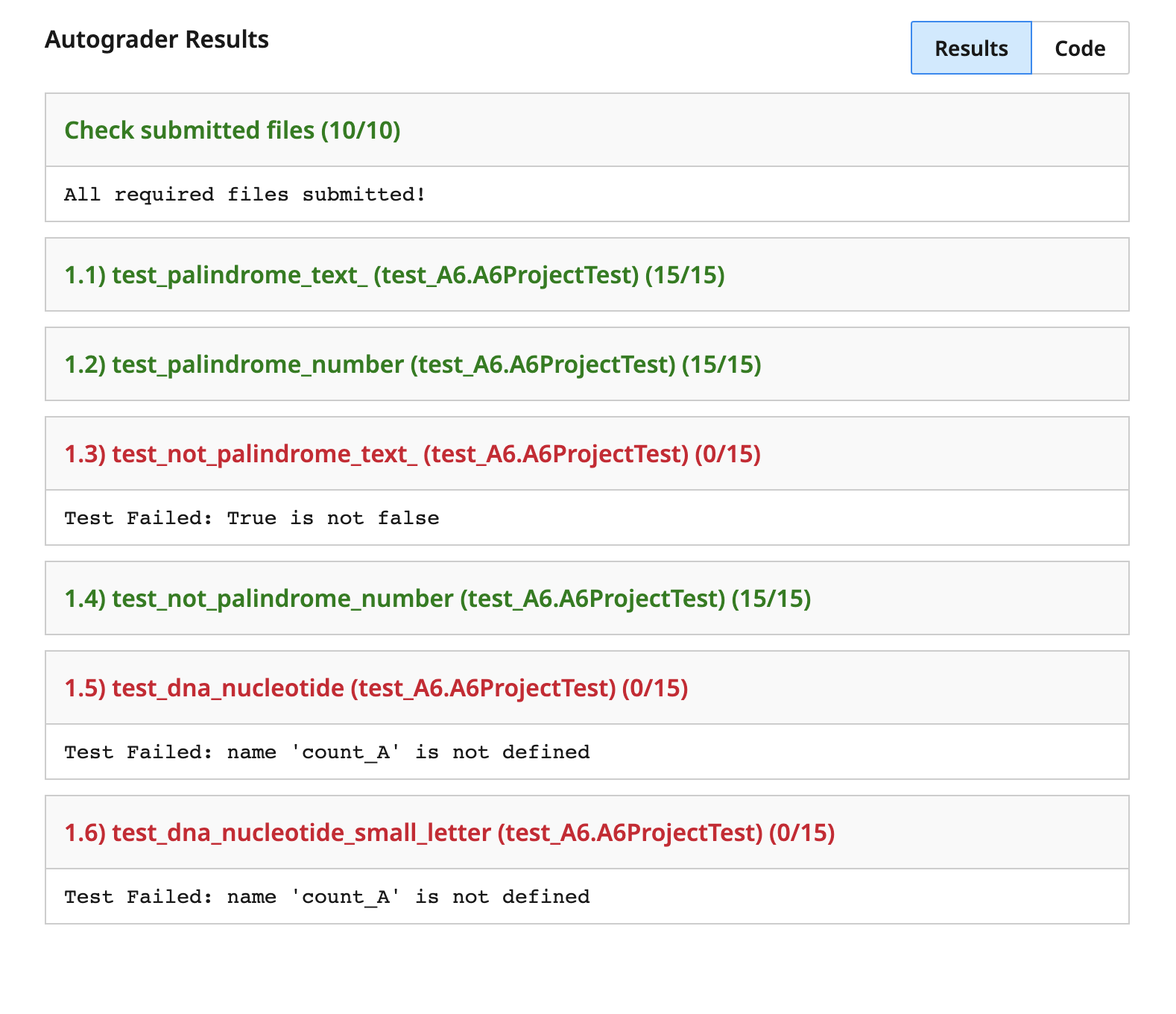 can you rewrite the code: because Autograder