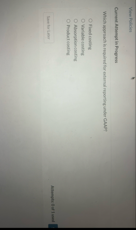 View Policies Current Attempt in Progress Which