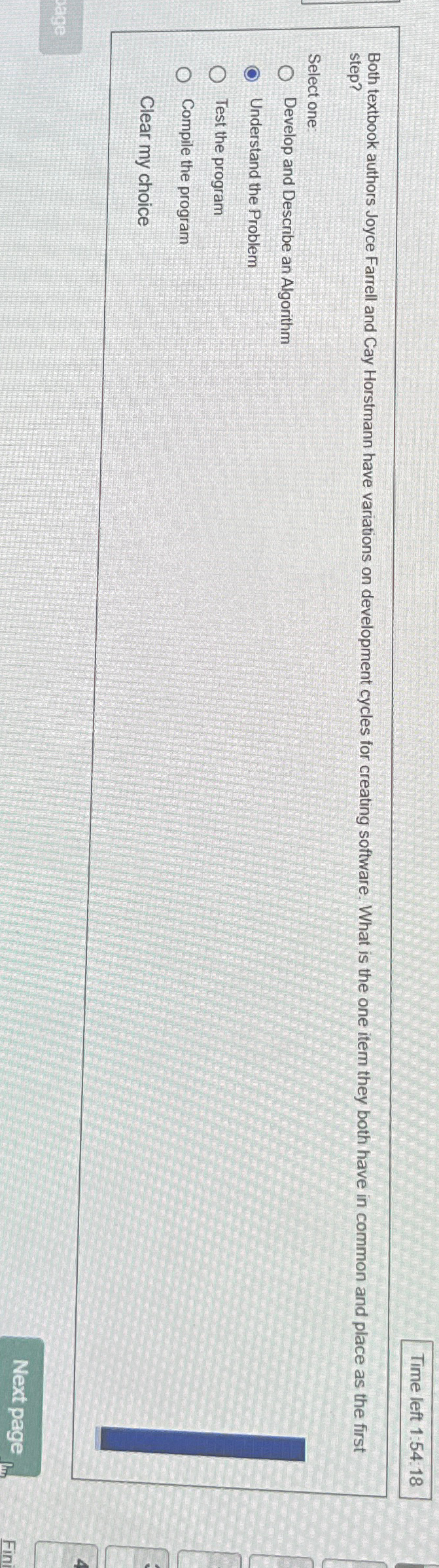 Time left 1 : 5 4 : 1 8 Both textbook authors