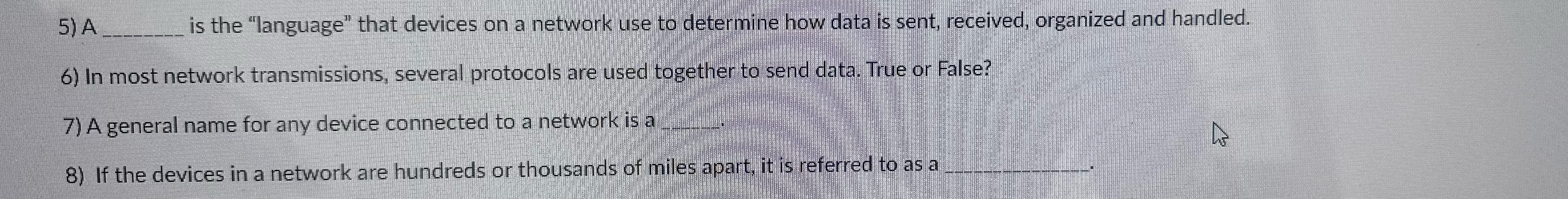A q , is the "language" that devices on a network