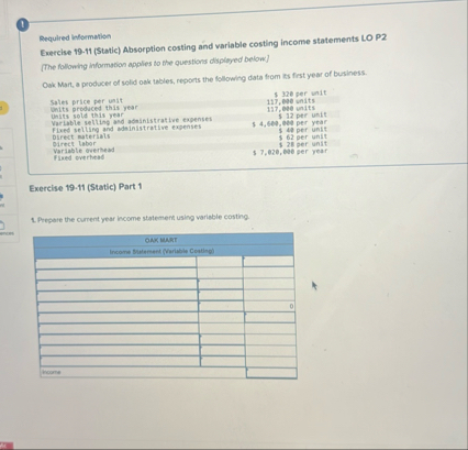 1 2 Bequired information Exercise 1 9 - 1 1 (