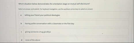 Which situation below demonstrates the