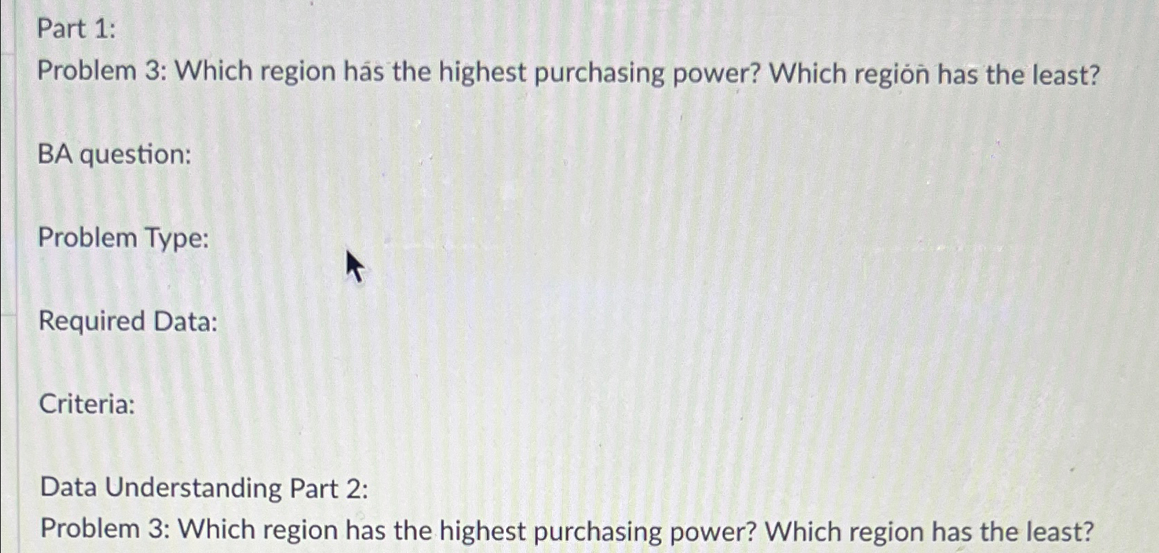 Part 1 : Problem 3 : Which region h s the highest