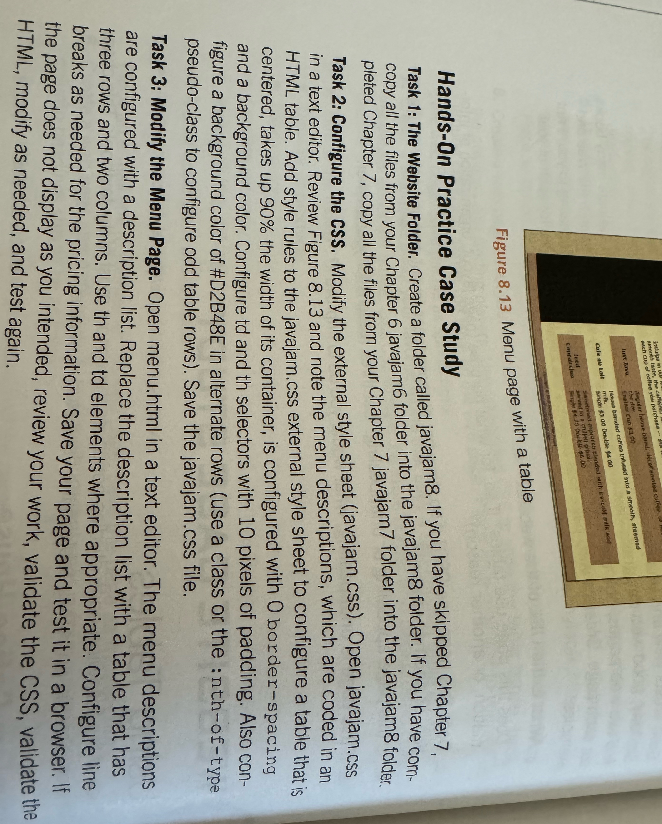 three tasks in this case study: te a new folder