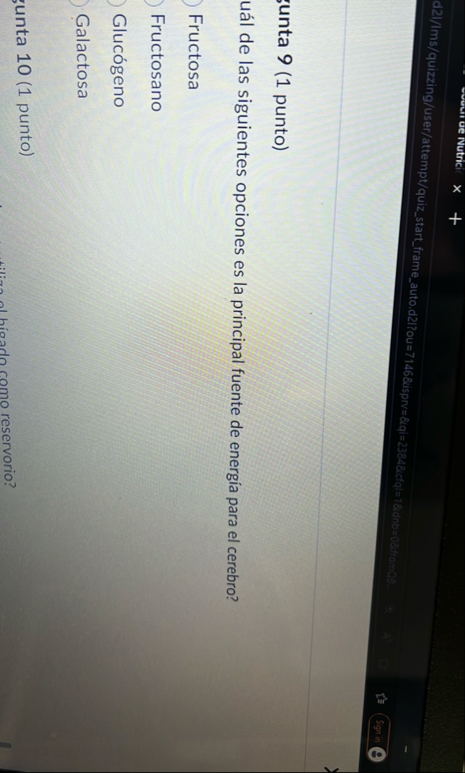 unta 9 ( 1 punto ) u l de las siguientes opciones