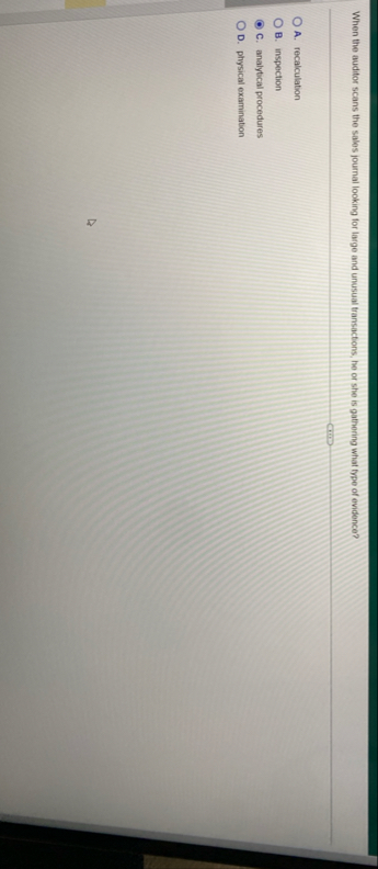 When the auditor scans the sales journal looking