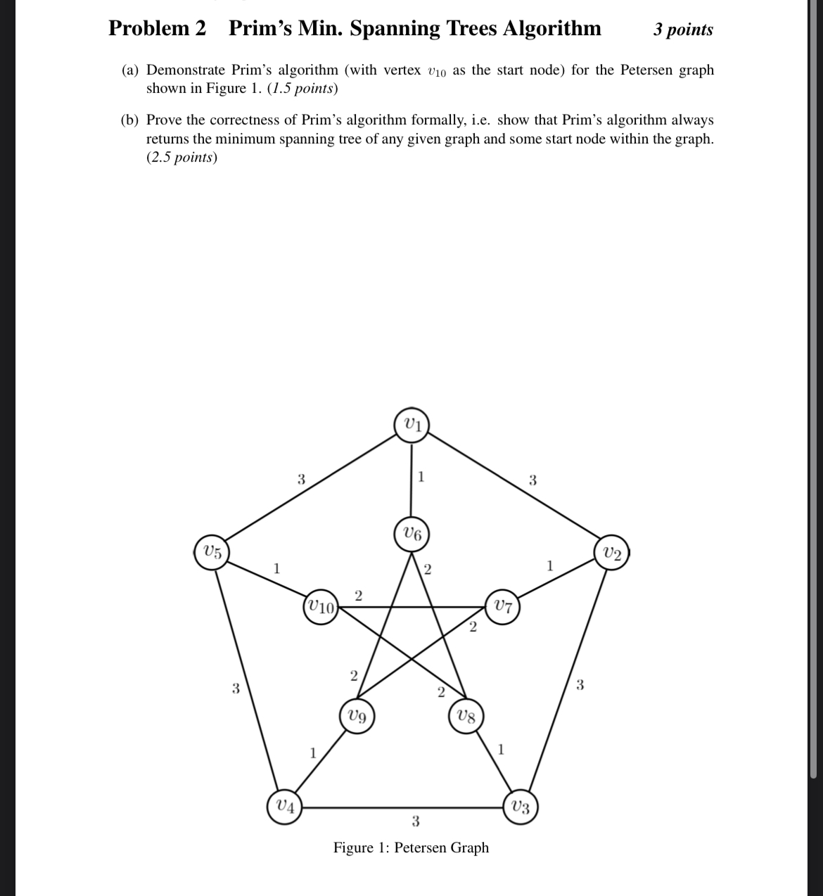 Problem 2 Prim's Min. Spanning Trees Algorithm 3