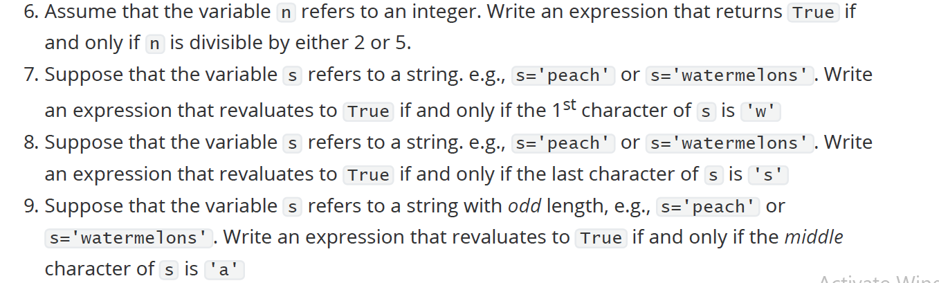 Assume that the variable n refers to an integer.