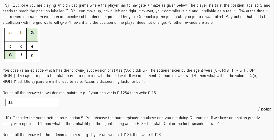 In temporal difference learning, which of the