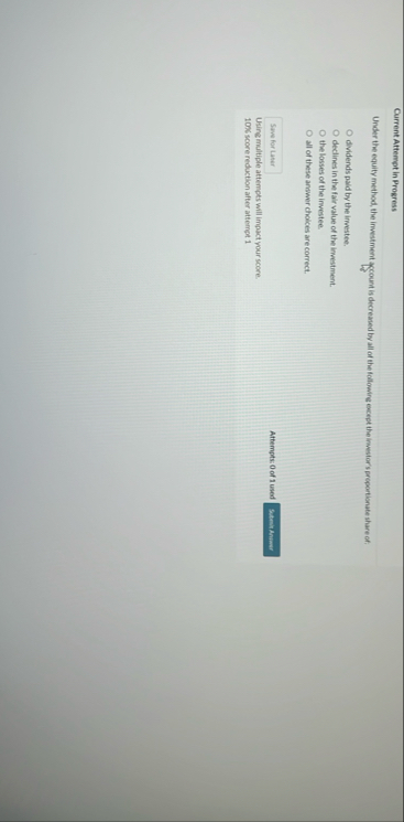 Current Attempt in Progress Under the equity