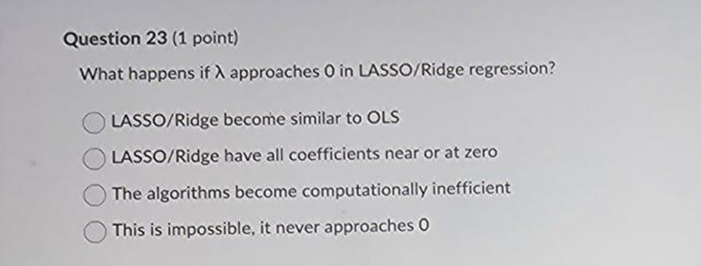 Question 2 3 ( 1 point ) What happens if