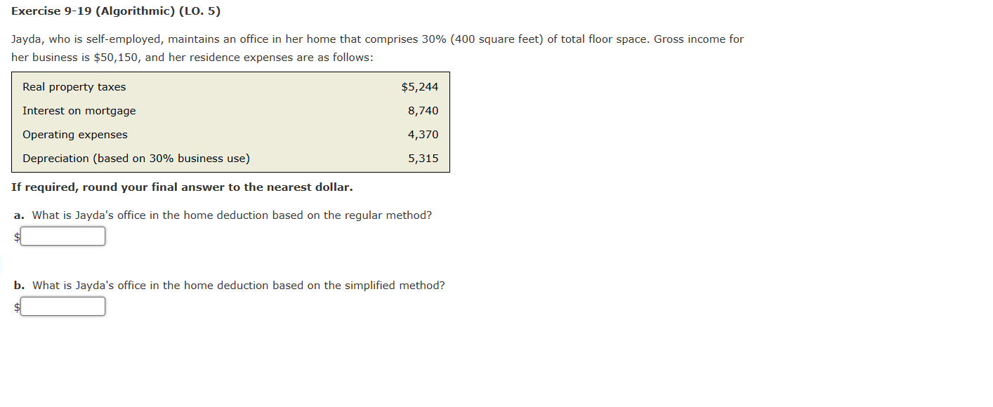 Exercise 9 - 1 9 ( Algorithmic ) ( LO . 5 )