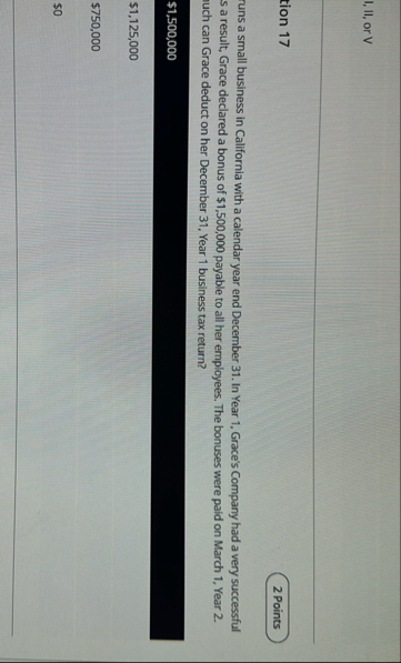 I, II , or V tion 1 7 uns a small business in