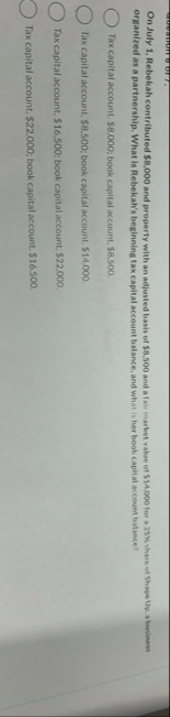 On July 1 , Rebekah contributed $ 8 , 0 0 0 and